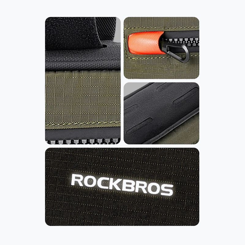 "Rockbros" krepšys dviračio rėmui 30120079 1,7 l žalios/juodos spalvos 3
