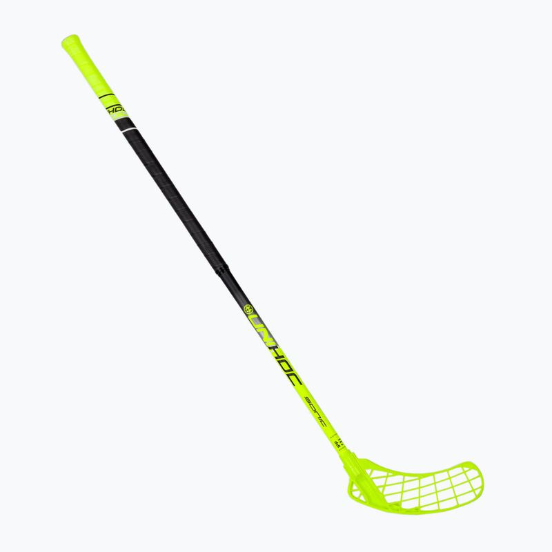 UNIHOC Sonic Composite 26 geltonai-juoda dešiniarankio florbolo lazda 03544