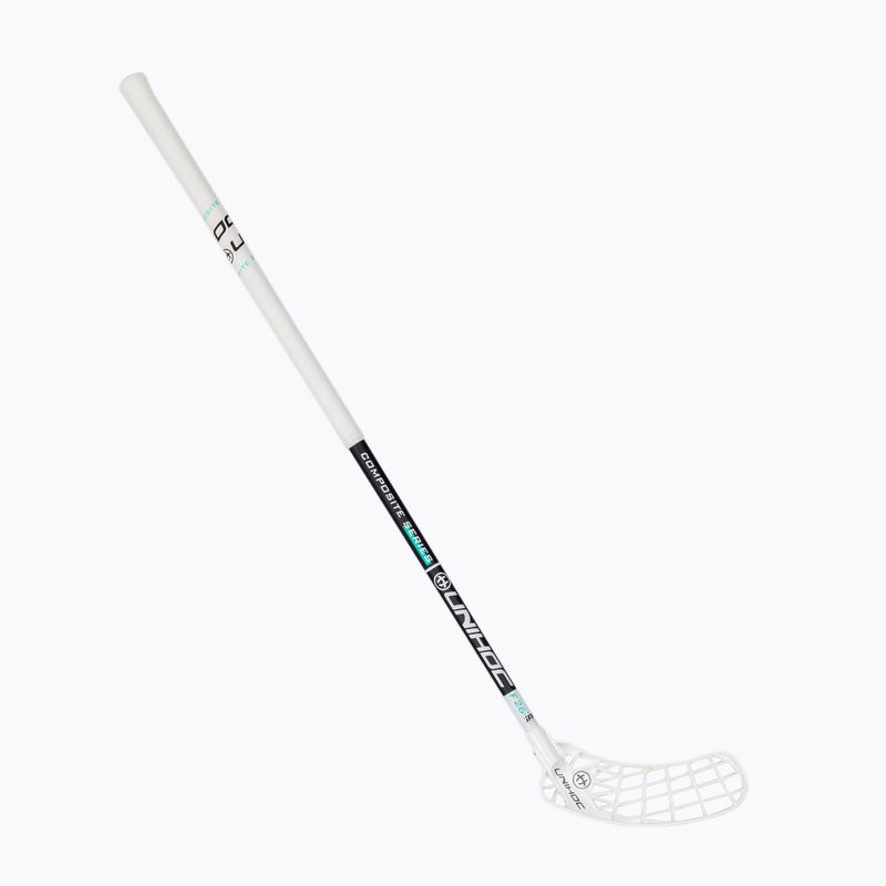 UNIHOC Iconic Composite 26 kairės rankos florbolo lazda juodai balta 04941