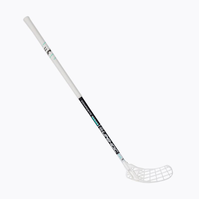 UNIHOC Iconic Composite 26 baltos/juodos spalvos dešinioji florbolo lazda 04942