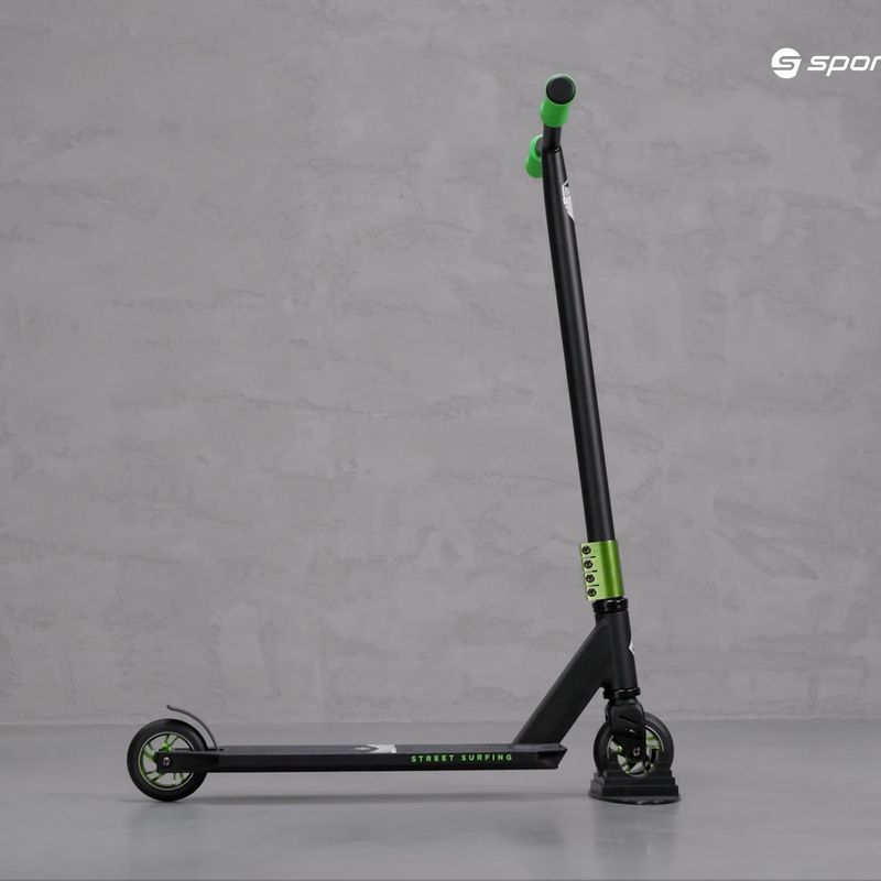 Gatvės banglenčių sportas Stunt Scootter Bandit freestyle motoroleris juodai žalias 8