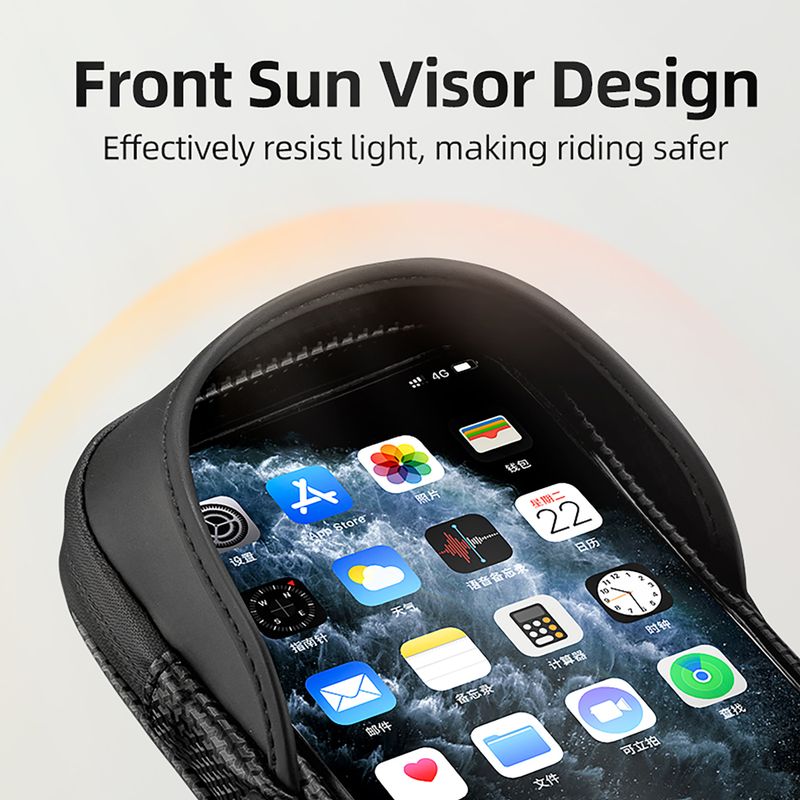 Dviračio rankenos krepšys Rockbros 301101770001 WP Bike Phone Bag for 6.7" black 3