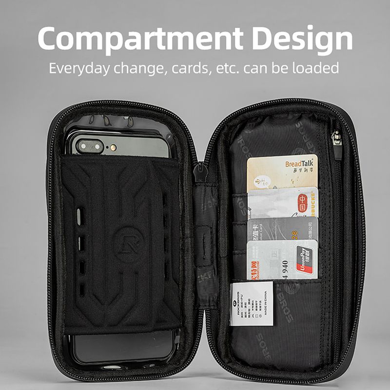 Dviračio rankenos krepšys Rockbros 301101770001 WP Bike Phone Bag for 6.7" black 6