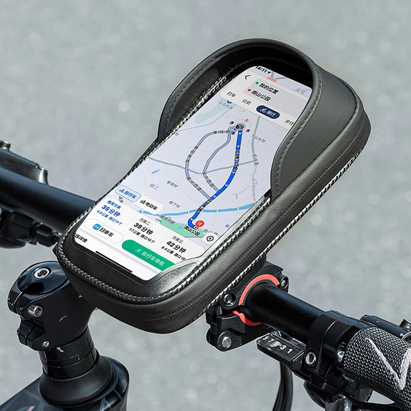 Dviračio rankenos krepšys Rockbros 301101770001 WP Bike Phone Bag for 6.7" black 8