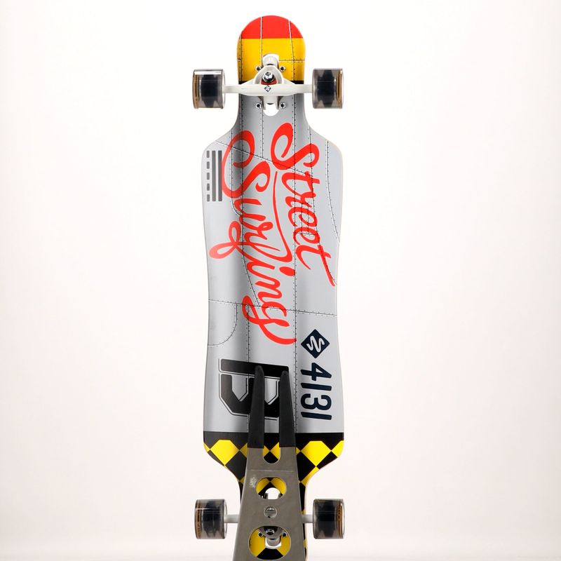 Gatvės banglenčių sporto kreivė Drop Through Freeride longboard 39" pilka 10