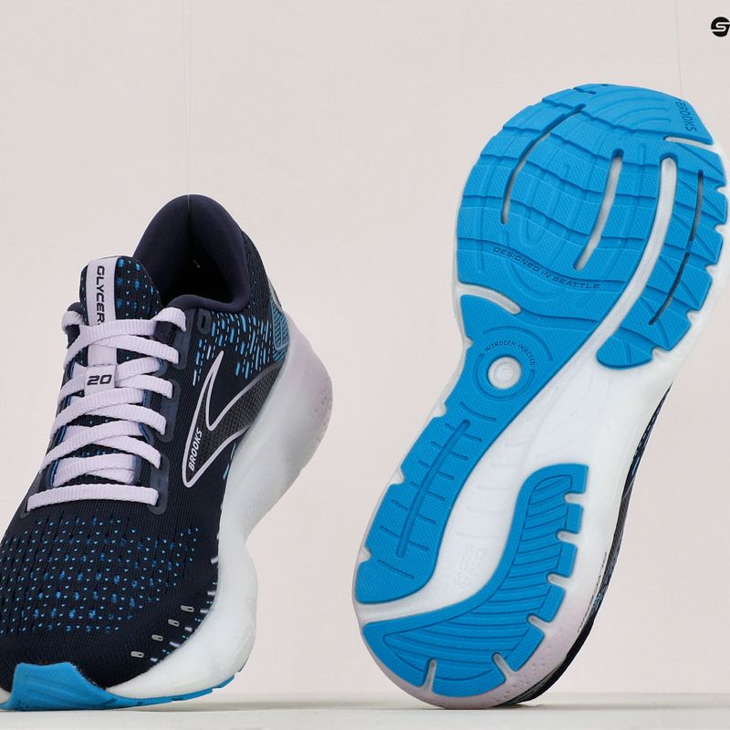 Brooks Glycerin 20 moteriški bėgimo bateliai Peacoat/ocean/pastel lilac 11