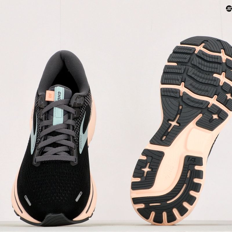 Brooks Ghost 14 moteriški bėgimo bateliai black/pearl/peach 16