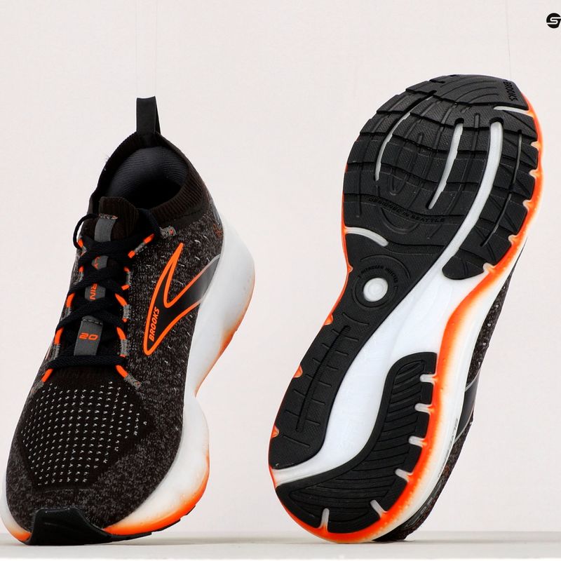 Brooks Glycerin StealthFit 20 vyriški bėgimo bateliai black/blackened pearl/fiery red 15