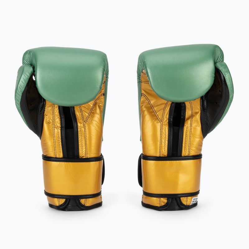 Bokso pirštinės Cleto Reyes Velcro Sparring metalic green/gold wbc 3