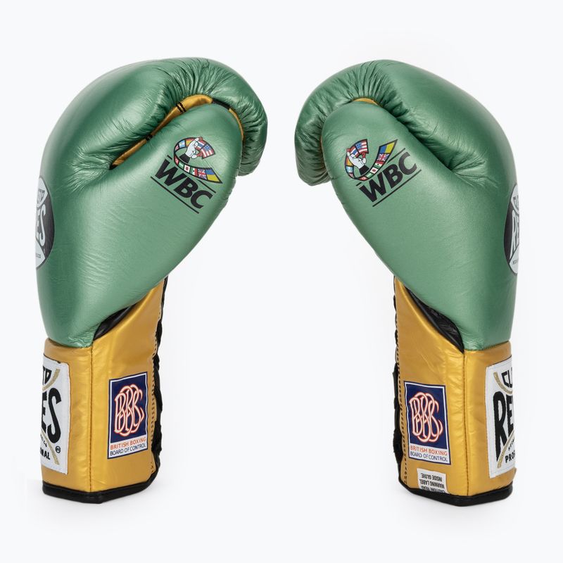 Bokso pirštinės Cleto Reyes Boxing Gloves creen metallic/gold 4