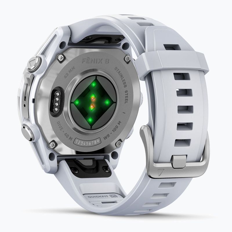Laikrodis Garmin Fenix 8 43 mm Amoled silver/white stone 2