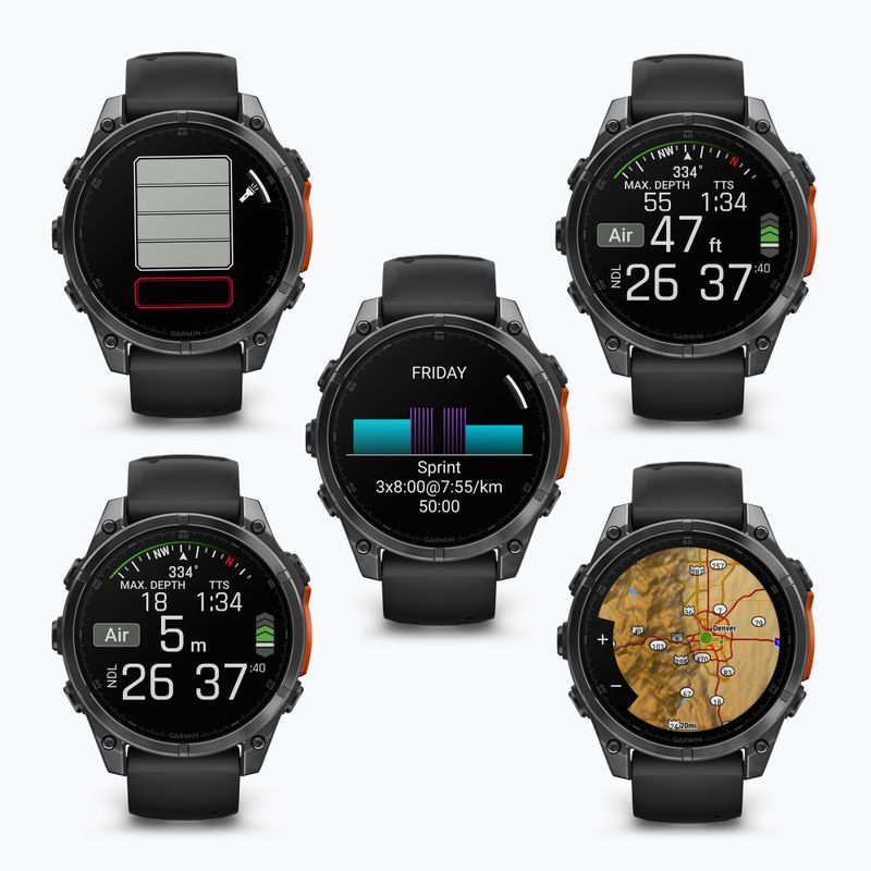 Laikrodis Garmin Fenix 8 47 mm Amoled slate gray/black 8