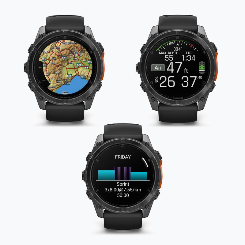 Laikrodis Garmin Fenix 8 51 mm AMOLED slate gray/black 8