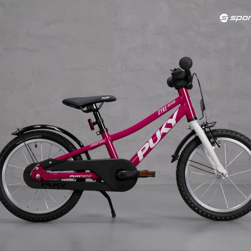 Puky CYKE 16-1 Alu vaikiškas rožinės ir baltos spalvos dviratis 4402 9
