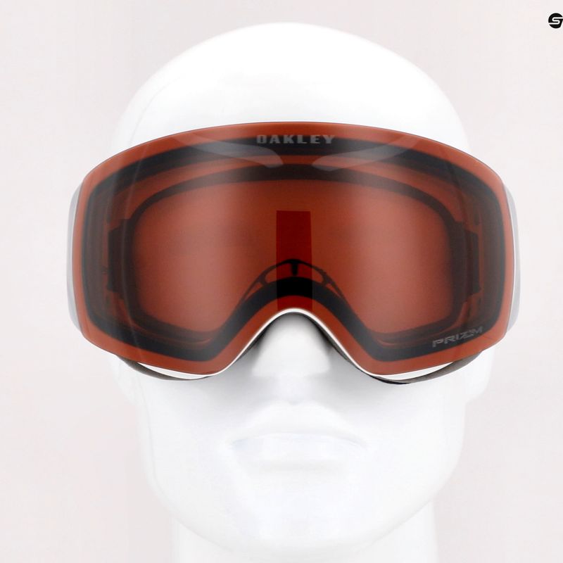Oakley Flight Deck matiniai balti/prizm granato spalvos slidinėjimo akiniai OO7064-C5 7