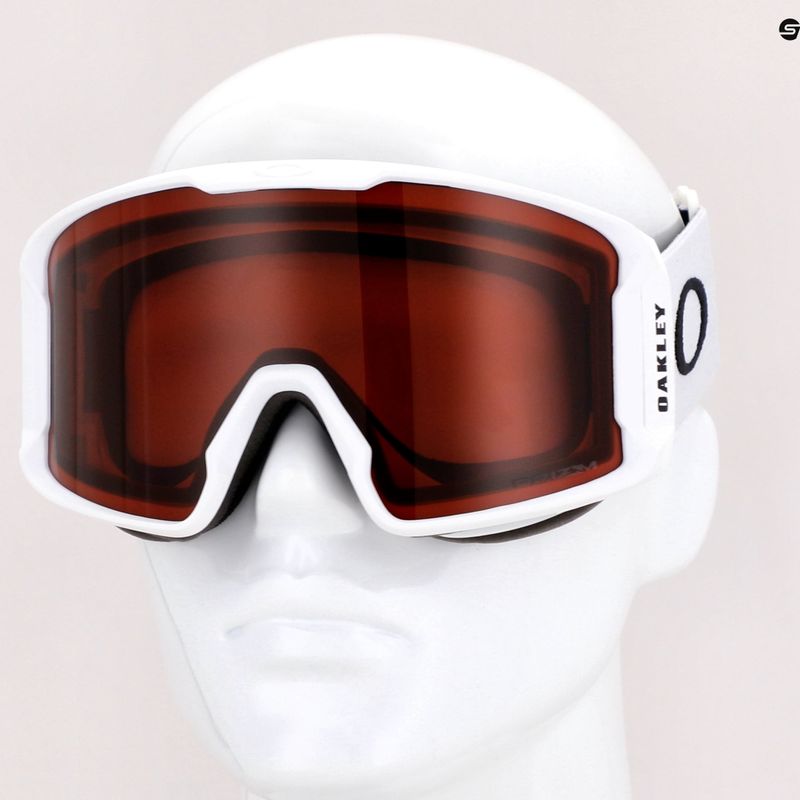 Oakley Line Miner matiniai balti/prizm granato spalvos slidinėjimo akiniai OO7070-B9 7