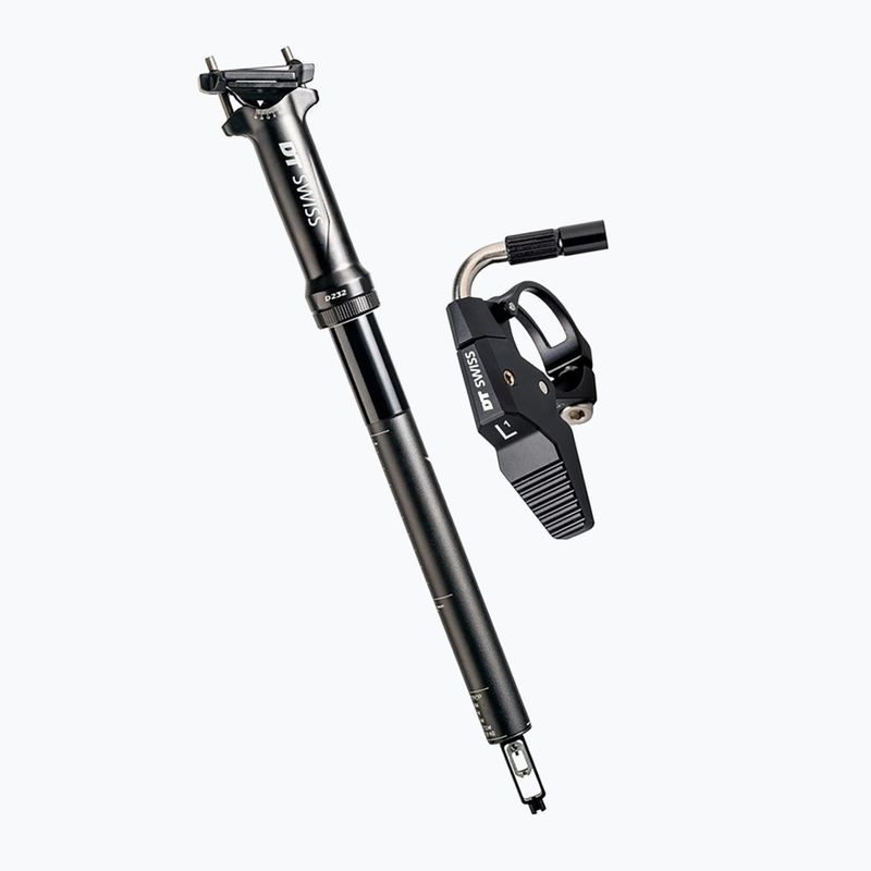 Reguliuojama sėdynės atrama su rankena DT Swiss D232 060 400 D L M MB SA alu juoda D232XDKAADSA29730S