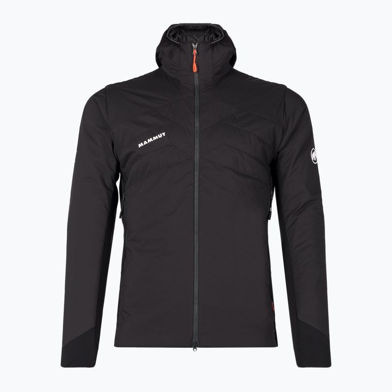 Mammut Rime Light IN Flex Vyriška pūkinė striukė su gobtuvu juodos spalvos
