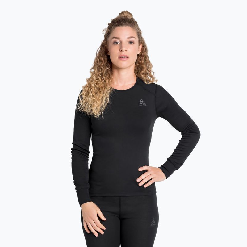 Moteriški termoaktyvūs marškinėliai ODLO Active Warm Bl Top Crew Neck black