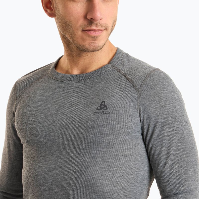 Termoaktyvūs vyriški marškinėliai ilgomis rankovėmis ODLO Active Warm Bl Top Crew Neck odlo steel grey melange 3