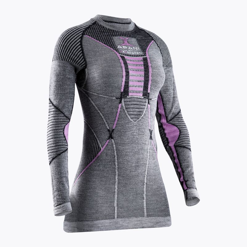 Moteriški termo marškinėliai X-Bionic Apani 4.0 Merino pilka/violetinė APWT06W19W 4