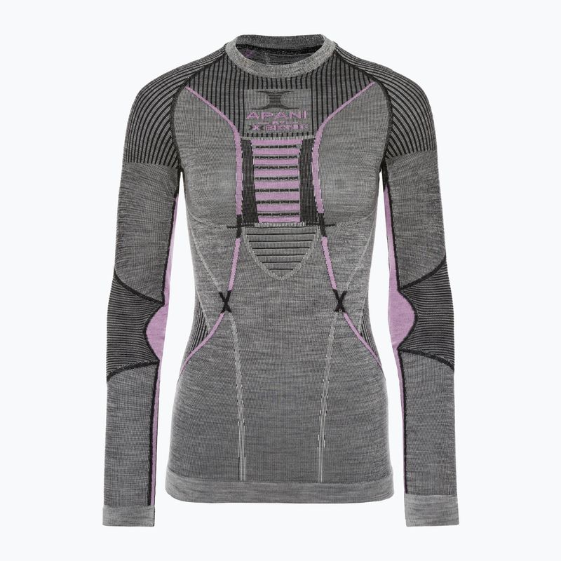 Moteriški termo marškinėliai X-Bionic Apani 4.0 Merino pilka/violetinė APWT06W19W