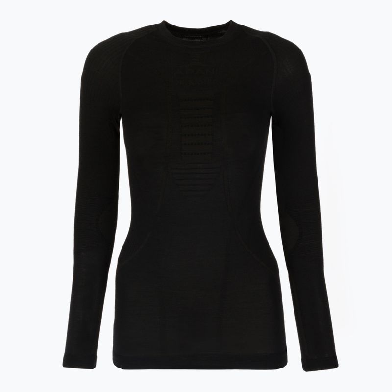 Moteriški termoaktyvūs marškinėliai X-Bionic Apani 4.0 Merino juoda/juoda