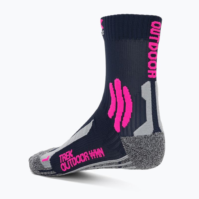 Moteriškos trekingo kojinės X-Socks Trek Outdoor midnight blue/pink/lt grey melange 2