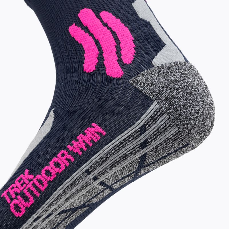 Moteriškos trekingo kojinės X-Socks Trek Outdoor midnight blue/pink/lt grey melange 3