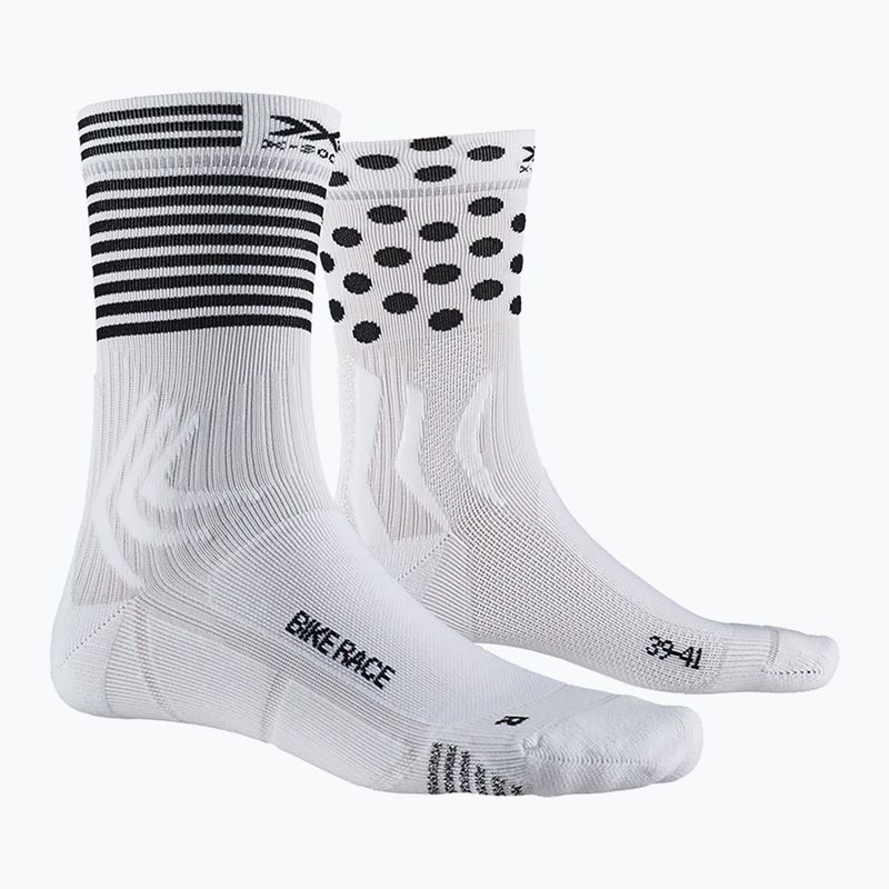 Dviračio kojinės X-Socks Bike Race 4.0 artcic white/dot/stripe