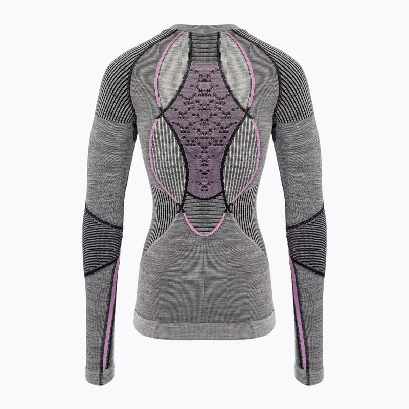 Moteriški termoaktyvūs marškinėliai X-Bionic Merino black/grey/magnolia 2
