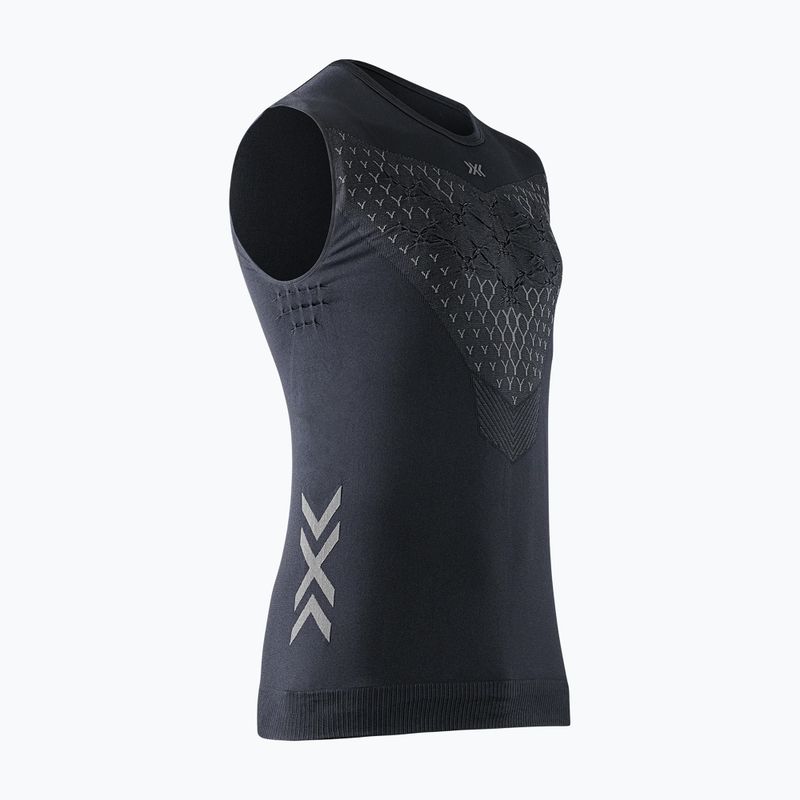 Vyriški bėgimo marškinėliai X-Bionic Twyce Run Singlet juoda/anglies spalva