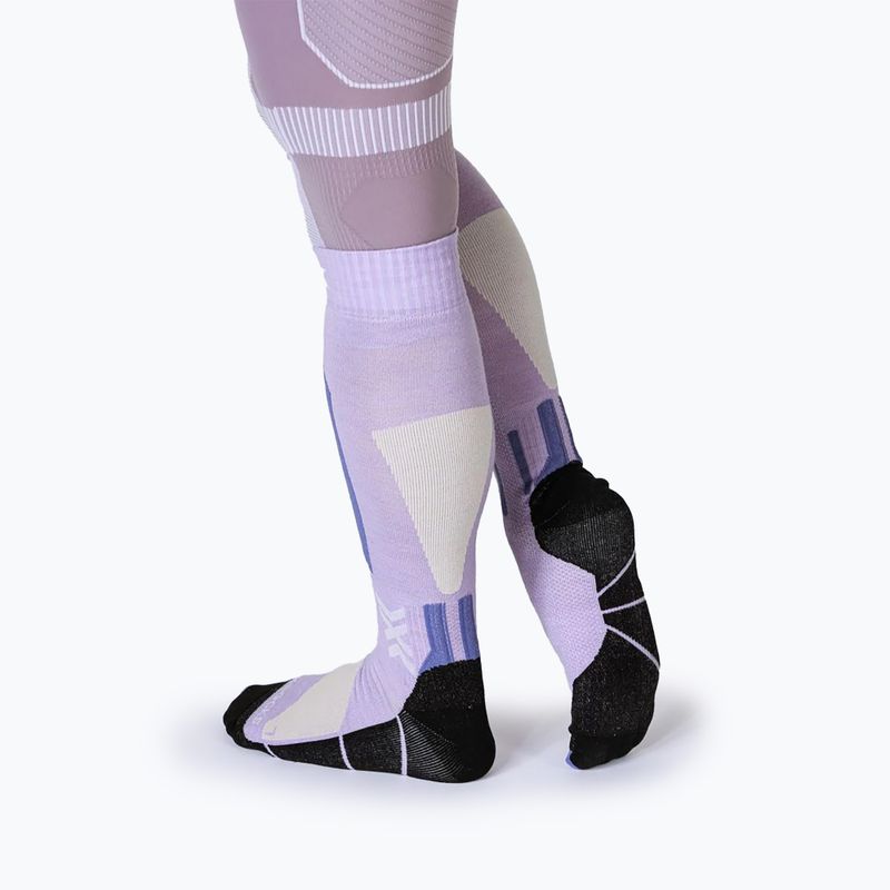 Slidinėjimo kojinės X-Socks Ski Discover Merino Otc muted lavender/light sand 4