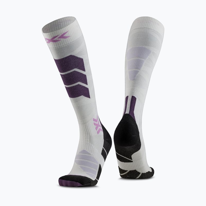 Slidinėjimo kojinės X-Socks Ski Expert Silk Merino Otc white/lavender