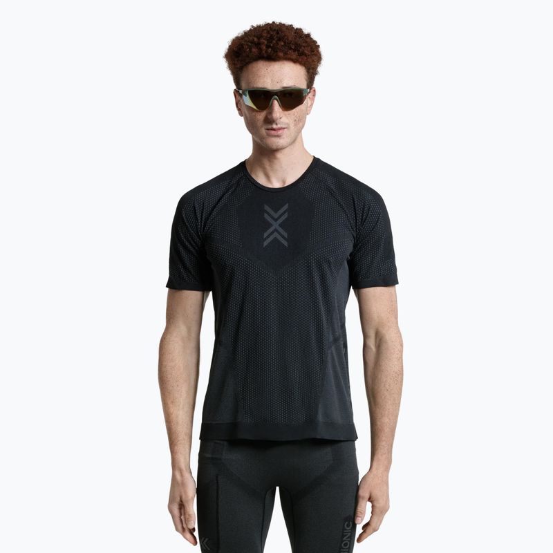 Vyriški bėgimo marškinėliai X-Bionic Xceed Run x black/rhino grey