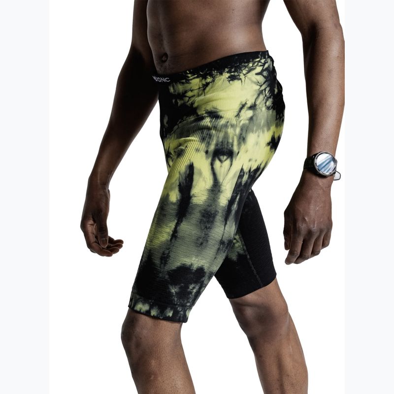 Vyriški bėgimo šortai X-Bionic Efektor Tights tie dye electric energy 5