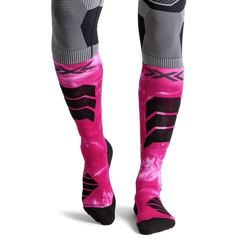 Slidinėjimo kojinės X-Socks Ski Expert Wild Otc x black/fluo pink 2