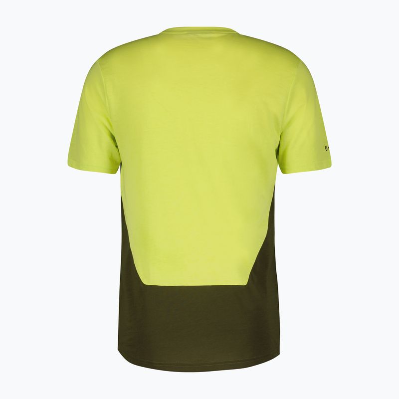 Vyriški SCOTT Trail Flow DRI dviratininko marškinėliai btter yellow/fir green 2