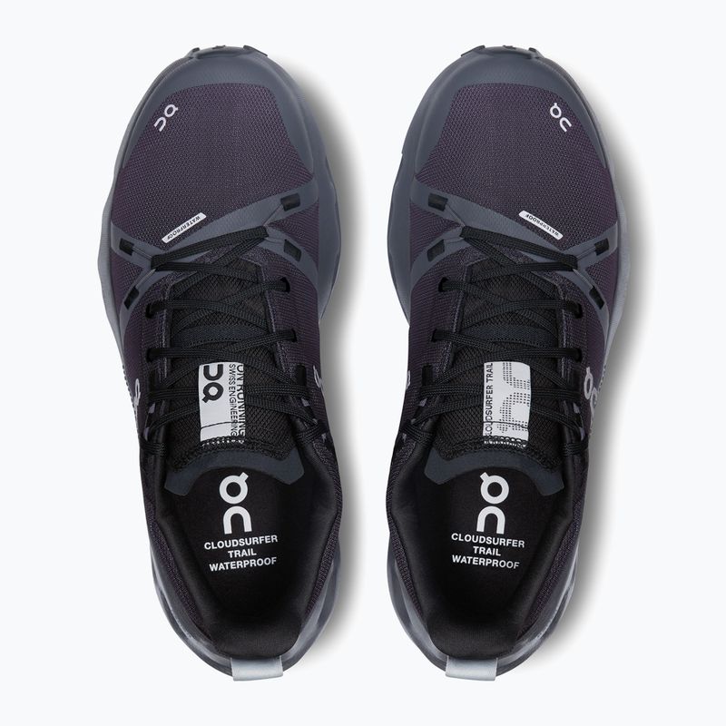 Moteriški bėgimo bateliai On Cloudsurfer Trail Waterproof black/eclipse 12