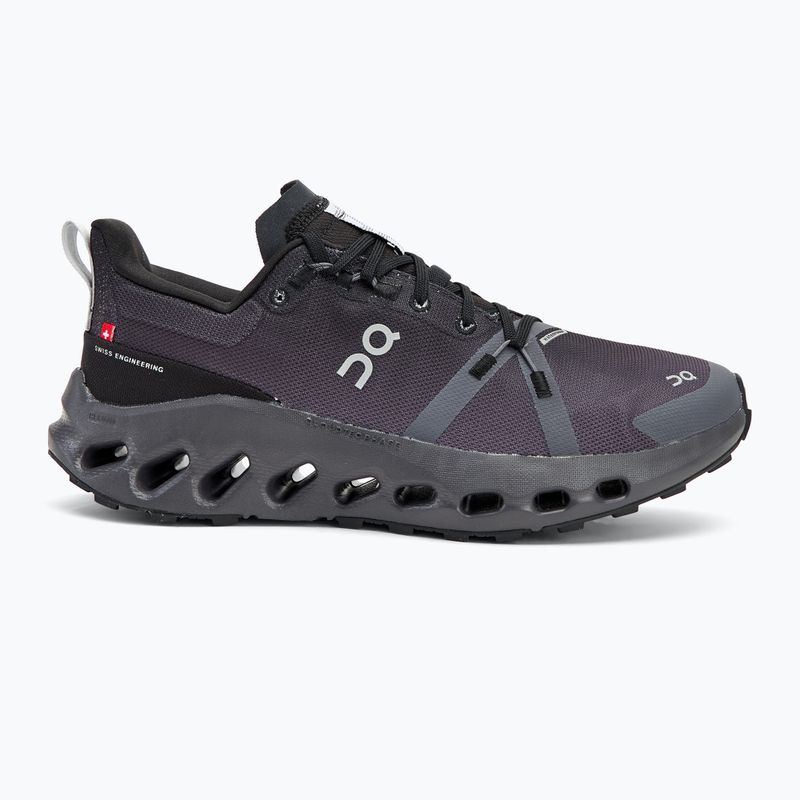 Moteriški bėgimo bateliai On Cloudsurfer Trail Waterproof black/eclipse 2