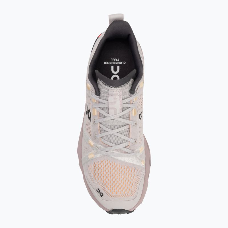 Moteriški bėgimo bateliai On Running Cloudsurfer Trail silver/mauve 5
