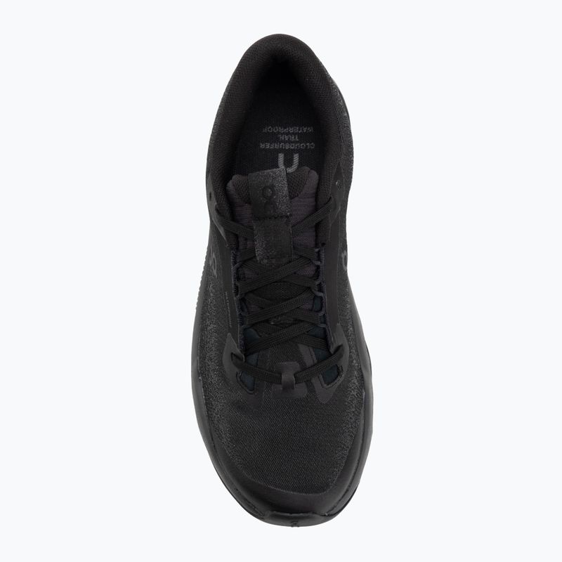 Moteriški bėgimo bateliai On Cloudsurfer Trail 2 Waterproof juoda/juoda 5