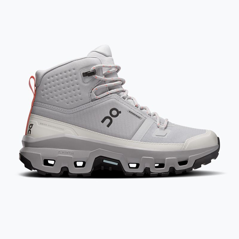 Moteriški turistiniai batai On Cloudrock Mid Waterproof glacier/alloy
