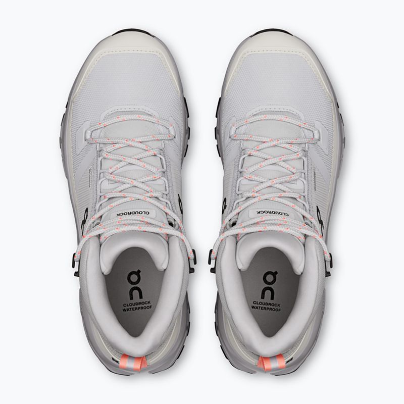 Moteriški turistiniai batai On Cloudrock Mid Waterproof glacier/alloy 3