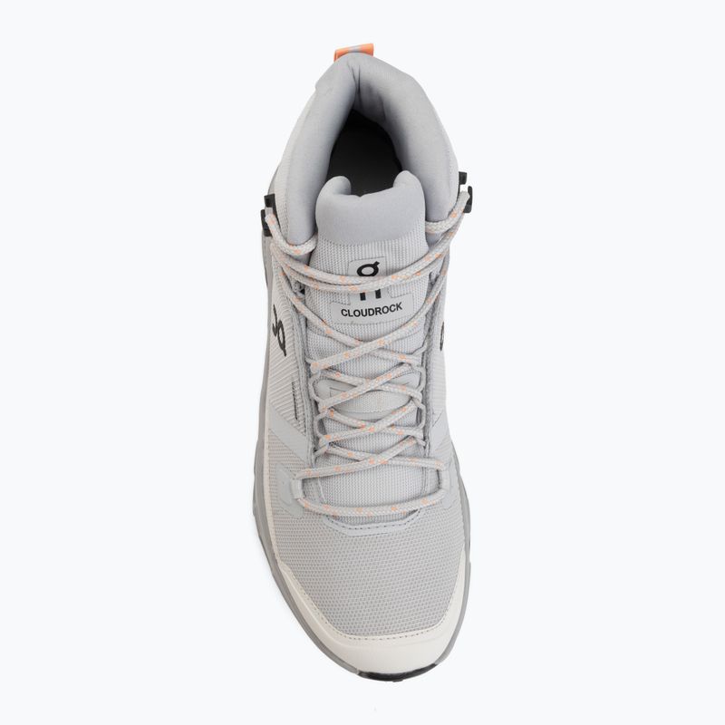 Moteriški turistiniai batai On Cloudrock Mid Waterproof glacier/alloy 5