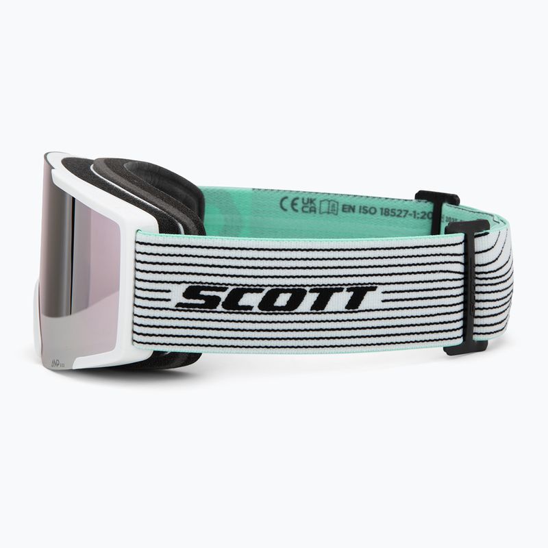 Slidinėjimo akiniai SCOTT Shield white/mint green/amp lavender chrome 4