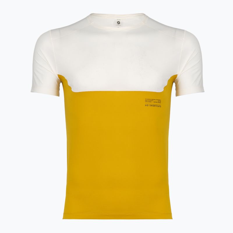 Vyriški bėgimo marškinėliai SCOTT Endurance Tech white/sundial yellow
