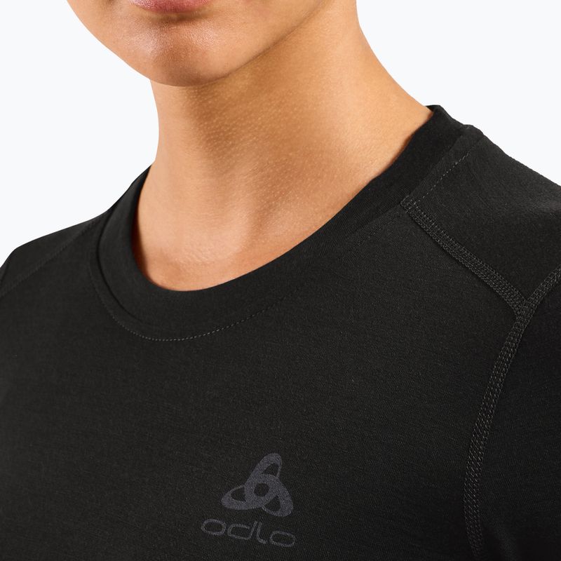 Moteriški termoaktyvūs marškinėliai ODLO Merino 160 Bl Top Crew Neck black 4
