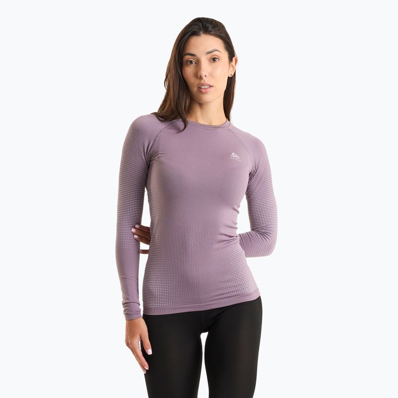 Moteriški termoaktyvūs marškinėliai ODLO Performance Warm Bl Top Crew Neck gray ridge