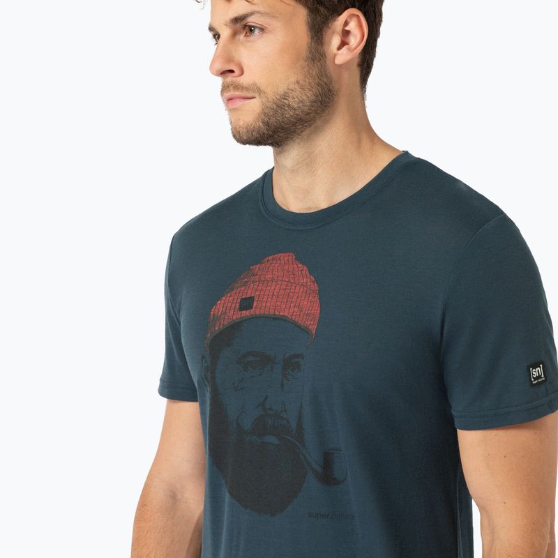 Vyriški marškinėliai super.natural Sailor Tee blueberry/jet black/high risk red 2